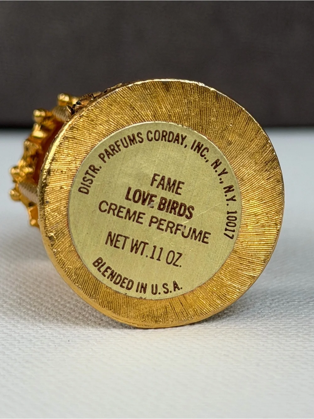 Vtg 60s Parfums Corday Birdcage Love Birds Solid Perfume Compact Pendant